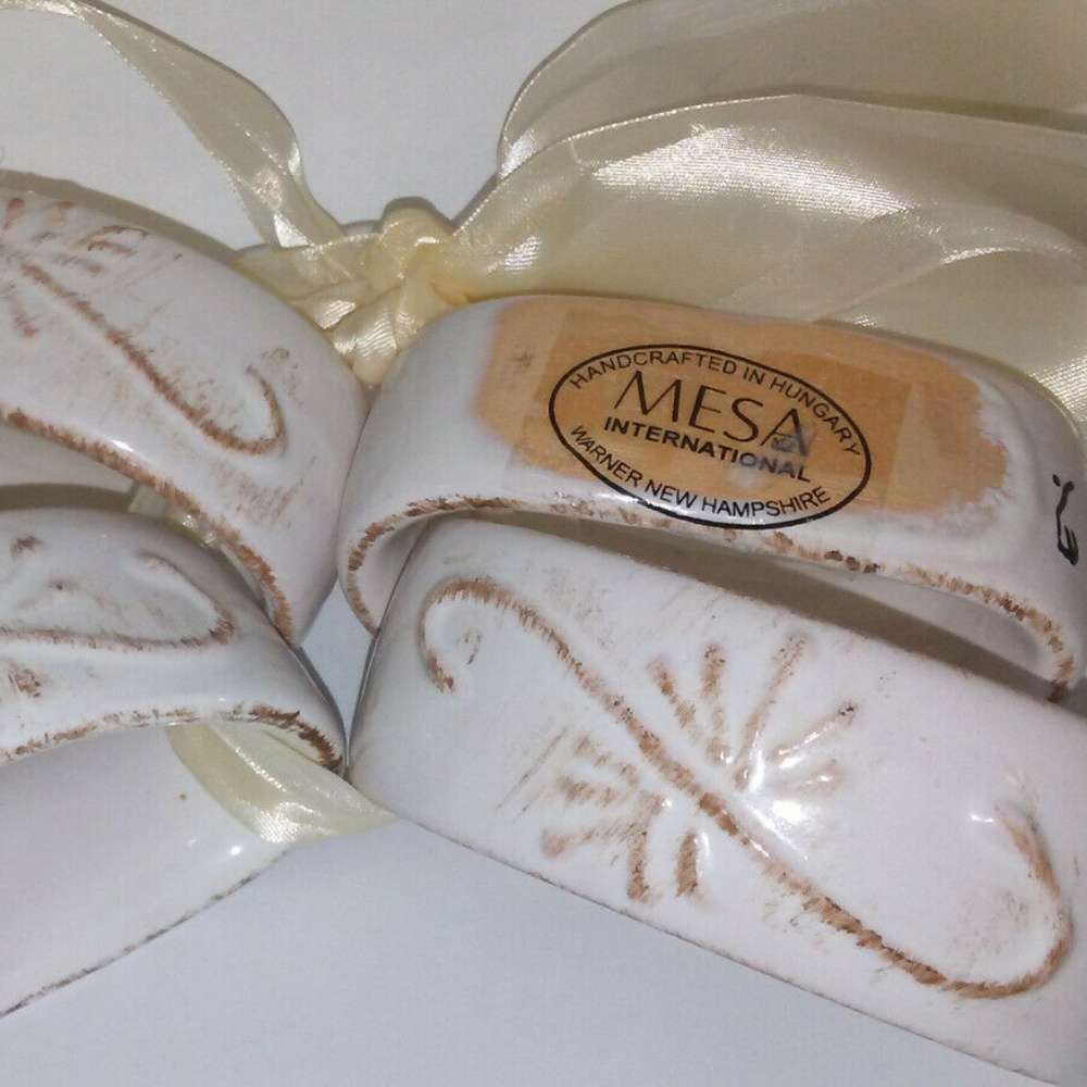 Napkin Rings 4 Pc Mesa handcrafted Signed Pottery